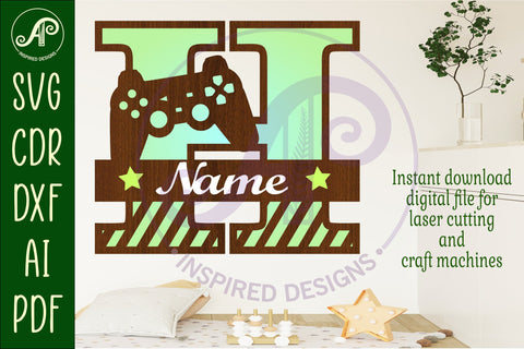 Gamer Capital Monogram Letter H SVG SVG APInspireddesigns 