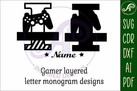 Gamer Capital Monogram Letter I SVG SVG APInspireddesigns 