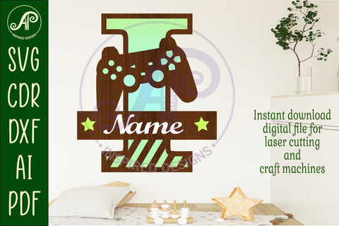 Gamer Capital Monogram Letter I SVG SVG APInspireddesigns 