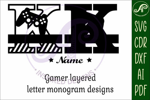 Gamer Capital Monogram Letter K SVG SVG APInspireddesigns 
