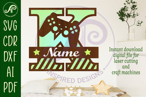 Gamer Capital Monogram Letter K SVG SVG APInspireddesigns 