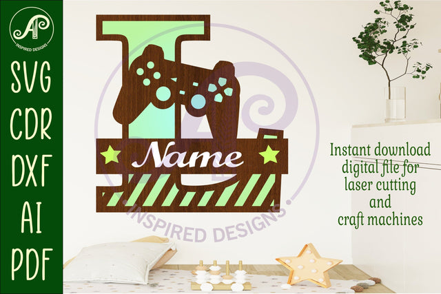 Gamer Capital Monogram Letter L SVG SVG APInspireddesigns 