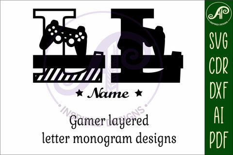Gamer Capital Monogram Letter L SVG SVG APInspireddesigns 