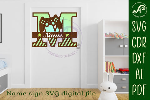 Gamer Capital Monogram Letter M SVG SVG APInspireddesigns 