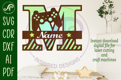 Gamer Capital Monogram Letter M SVG SVG APInspireddesigns 