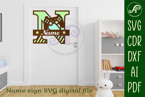 Gamer Capital Monogram Letter N SVG SVG APInspireddesigns 