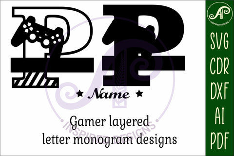 Gamer Capital Monogram Letter P SVG SVG APInspireddesigns 