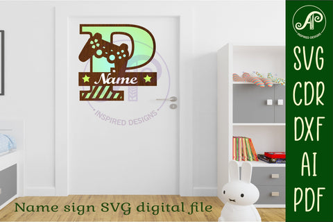 Gamer Capital Monogram Letter P SVG SVG APInspireddesigns 