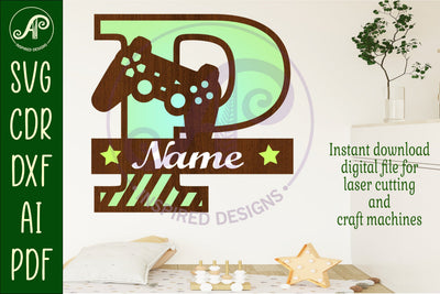 Gamer Capital Monogram Letter P SVG SVG APInspireddesigns 