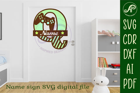 Gamer Capital Monogram Letter Q SVG SVG APInspireddesigns 