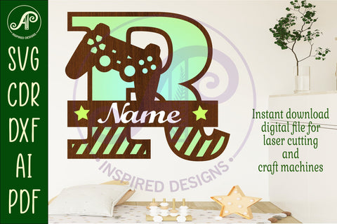 Gamer Capital Monogram Letter R SVG SVG APInspireddesigns 