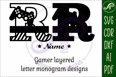 Gamer Capital Monogram Letter R SVG SVG APInspireddesigns 