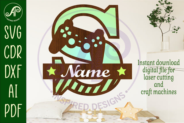 Gamer Capital Monogram Letter S SVG SVG APInspireddesigns 