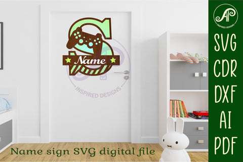 Gamer Capital Monogram Letter S SVG SVG APInspireddesigns 