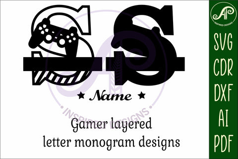 Gamer Capital Monogram Letter S SVG SVG APInspireddesigns 