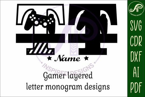 Gamer Capital Monogram Letter T SVG SVG APInspireddesigns 