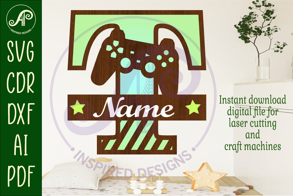 Gamer Capital Monogram Letter T SVG - So Fontsy