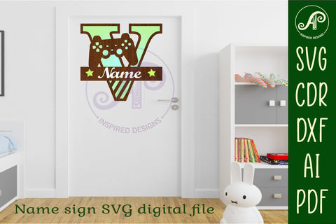 Gamer Capital Monogram Letter V SVG SVG APInspireddesigns 