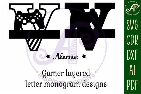 Gamer Capital Monogram Letter V SVG SVG APInspireddesigns 