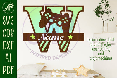 Gamer Capital Monogram Letter W SVG SVG APInspireddesigns 