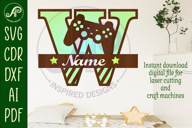 Gamer Capital Monogram Letter W SVG SVG APInspireddesigns 