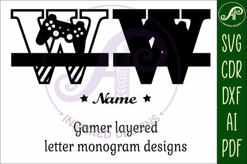 Gamer Capital Monogram Letter W SVG SVG APInspireddesigns 
