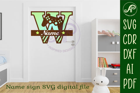 Gamer Capital Monogram Letter W SVG SVG APInspireddesigns 