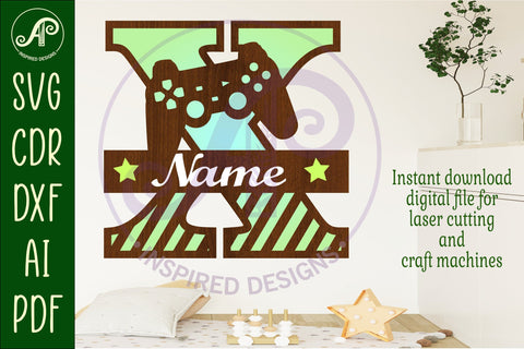 Gamer Capital Monogram Letter X SVG SVG APInspireddesigns 