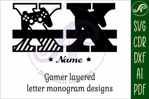 Gamer Capital Monogram Letter X SVG SVG APInspireddesigns 