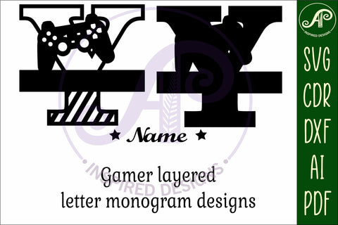 Gamer Capital Monogram Letter Y SVG SVG APInspireddesigns 