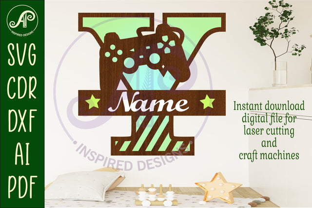 Gamer Capital Monogram Letter Y SVG SVG APInspireddesigns 