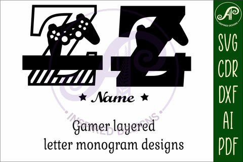 Gamer Capital Monogram Letter Z SVG SVG APInspireddesigns 