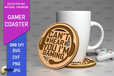 Gamer Coaster Laser Cut. Gamer Decor SVG SVG Evgenyia Guschina 