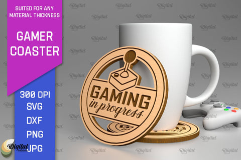 Gamer Coasters Laser Cut Bundle. Gamer Decor SVG SVG Evgenyia Guschina 