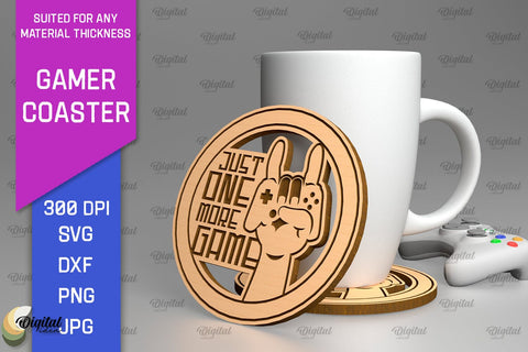 Gamer Coasters Laser Cut Bundle. Gamer Decor SVG SVG Evgenyia Guschina 