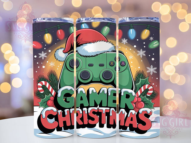 Gamer Controller Christmas Tumbler, Controller Sublimation Design, Festive Gaming Art, 20oz Holiday Tumbler, Whimsical Gamer Mug, Stylish Gaming Cup, Xmas Controller Wrap Sublimation SvggirlplusArt 