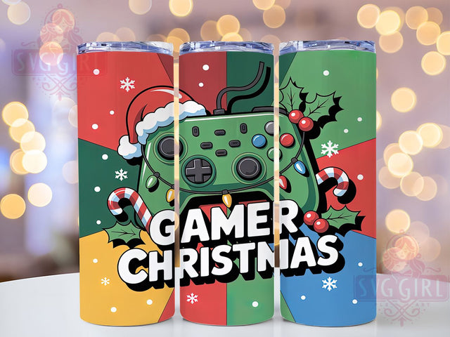 Gamer Controller Christmas Tumbler, Controller Sublimation Design, Festive Gaming Art, 20oz Holiday Tumbler, Whimsical Gamer Mug, Stylish Gaming Cup, Xmas Controller Wrap Sublimation SvggirlplusArt 
