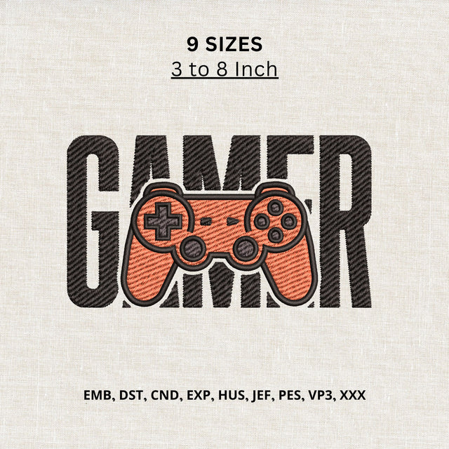 Gamer Controller Machine Embroidery Design – Video Game Gaming Embroidery File Embroidery/Applique DESIGNS PatternFeed8 