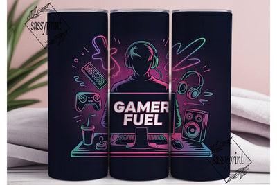 Gamer Fuel 20oz Tumbler Wrap Sublimation sassyprint 
