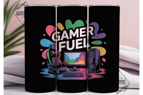 Gamer Fuel 20oz Tumbler Wrap Sublimation sassyprint 