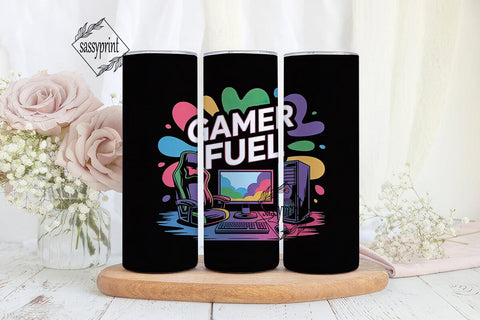 Gamer Fuel 20oz Tumbler Wrap Sublimation sassyprint 