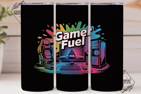 Gamer Fuel 20oz Tumbler Wrap Sublimation sassyprint 