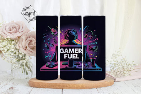 Gamer Fuel 20oz Tumbler Wrap Sublimation sassyprint 