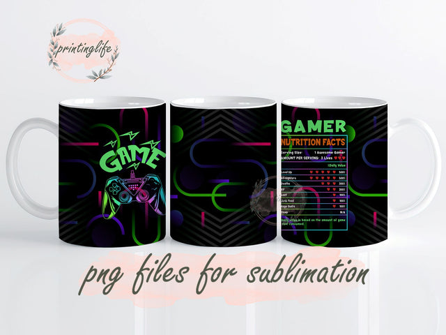 Gamer Gaming Gamepad Presents for Kids Boys Teen Son Birthday Halloween Christmas Game Controller Cup for Husband Father 11oz Sublimation PrintingLife 