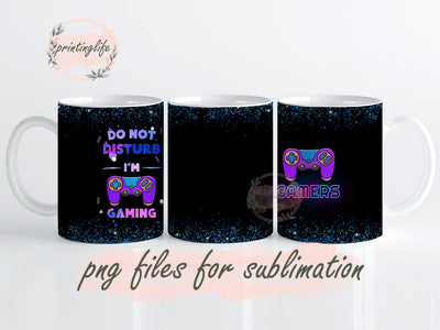 Gamer Gaming Presents for Son Birthday Halloween Christmas Game Controller Instant Digital Design Download Mug Wrap Design, Mug Design PNG Sublimation PrintingLife 