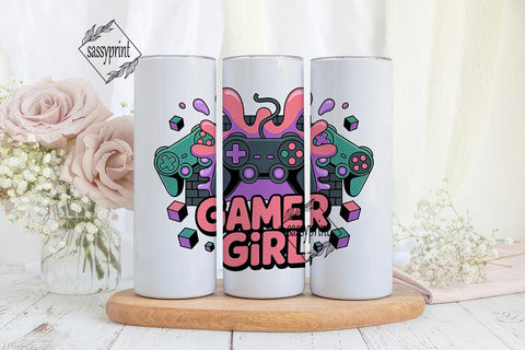 Gamer Girl 20oz Tumbler Wrap Sublimation sassyprint 