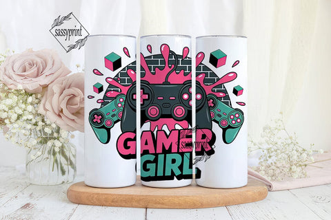 Gamer Girl 20oz Tumbler Wrap Sublimation sassyprint 