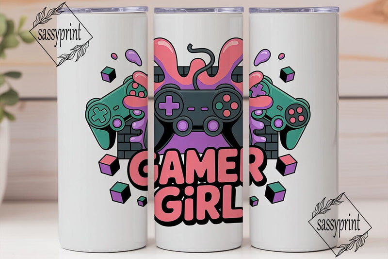 Gamer Girl 20oz Tumbler Wrap Sublimation sassyprint 
