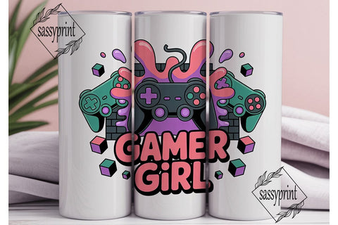 Gamer Girl 20oz Tumbler Wrap Sublimation sassyprint 