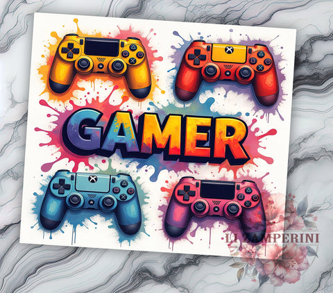 Gamer Girl 20oz Tumbler Wrap, Video Game Girl Gift, 20oz Gaming Cup, Girl Gamer Sublimation Design, Female Gamer Mug, Gaming Accessories for Her, Geeky Tumbler Wrap Sublimation Li Zamperini 